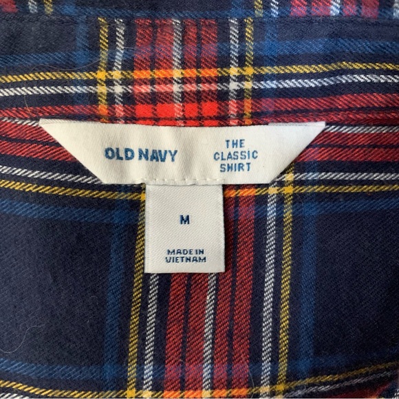 Old Navy Blue Tartan Plaid Classic Flannel Button Down - Picture 8 of 8